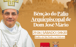 Dom José Mário viaja a Roma para bênção e entrega do Pálio Arquiepiscopal