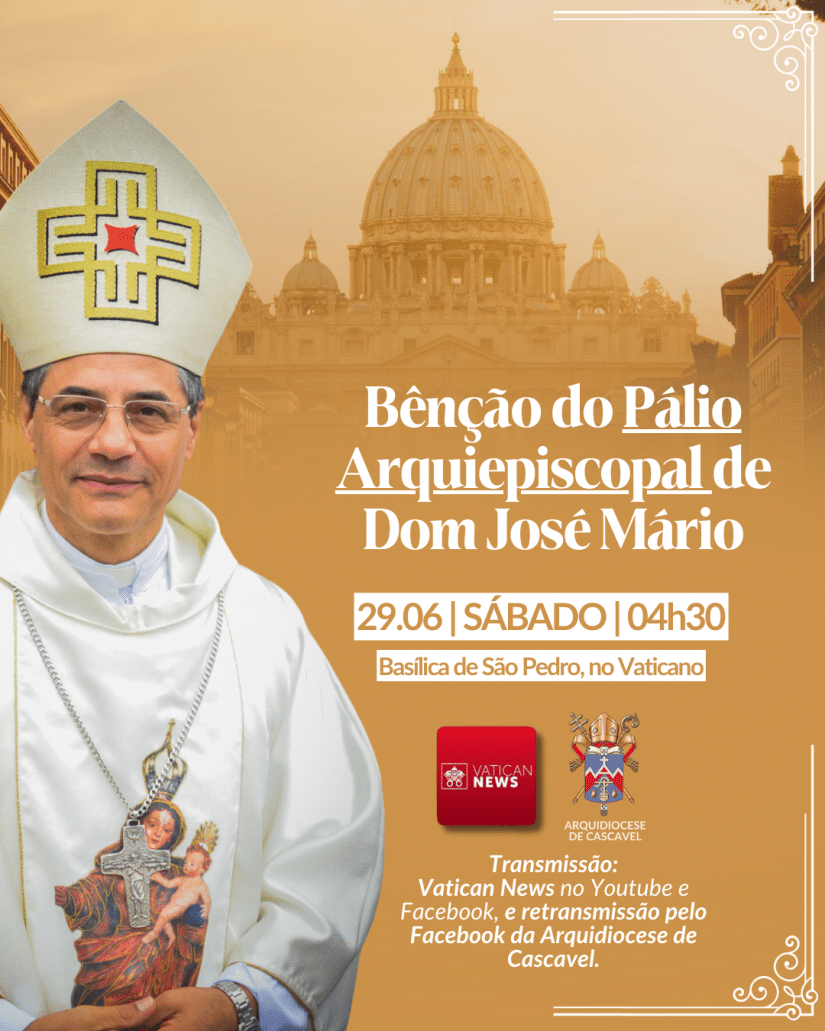 Dom José Mário viaja a Roma para bênção e entrega do Pálio Arquiepiscopal